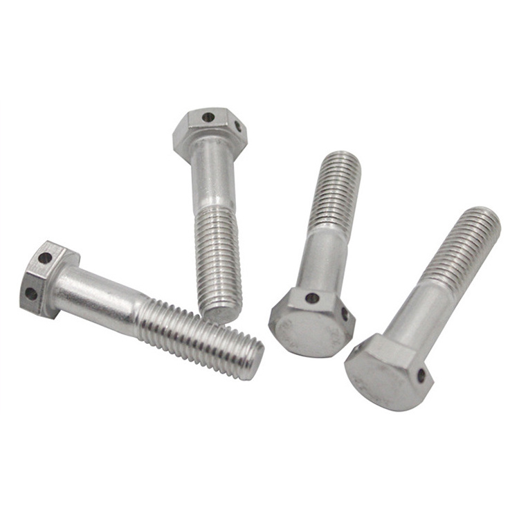 Carbon Steel Grade 4.8 8.8 10.9 12.9 Nickel Chrome Galvanized Plated Hex Bolt With Wire Hole On Head Din933 Din931