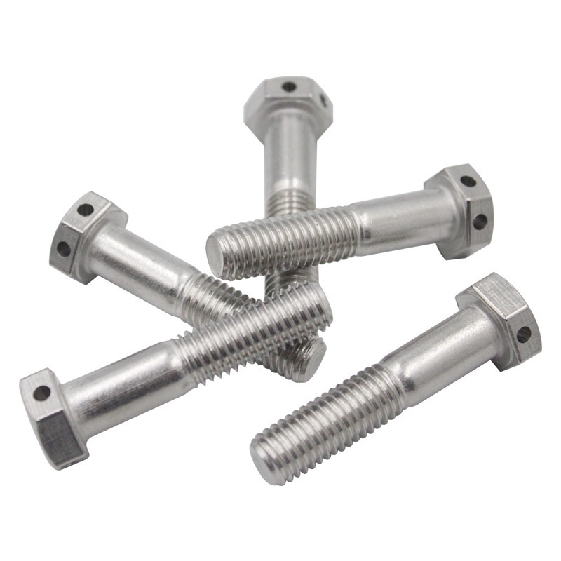 Carbon Steel Grade 4.8 8.8 10.9 12.9 Nickel Chrome Galvanized Plated Hex Bolt With Wire Hole On Head Din933 Din931