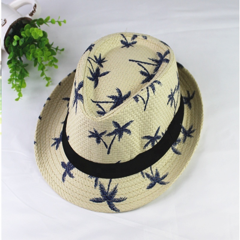 Unisex Paper Straw Fedora Hats Beach Summer Sun Mexico Sombreros Beach Sun visor cap Jazz Hat