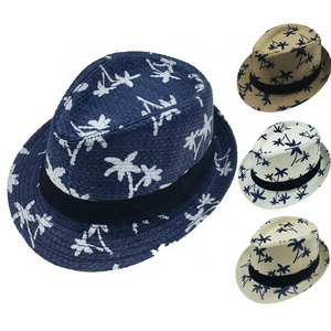 Unisex Paper Straw Fedora Hats Beach Summer Sun Mexico Sombreros Beach Sun visor cap Jazz Hat