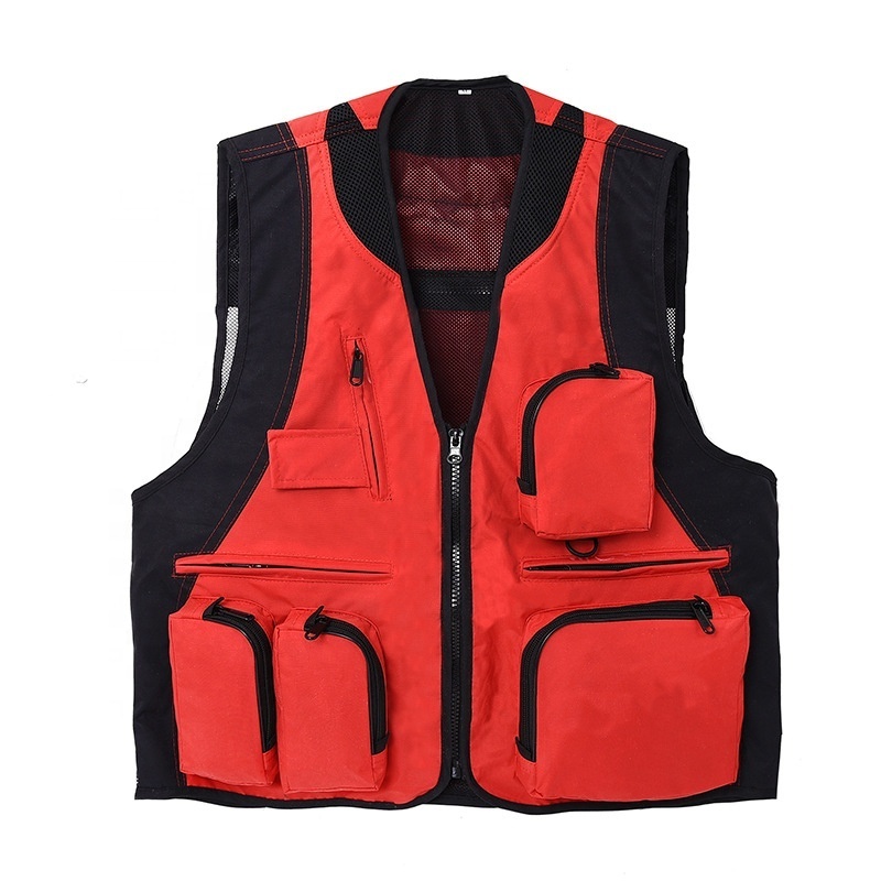 Men's Multi Pockets Cargo Waistcoat Fisherman Vest For climbing fishing shooting Hiking Journalist Photography Vest Waistcoat