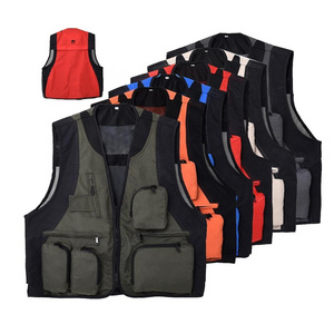 Men's Multi Pockets Cargo Waistcoat Fisherman Vest For climbing fishing shooting Hiking Journalist Photography Vest Waistcoat