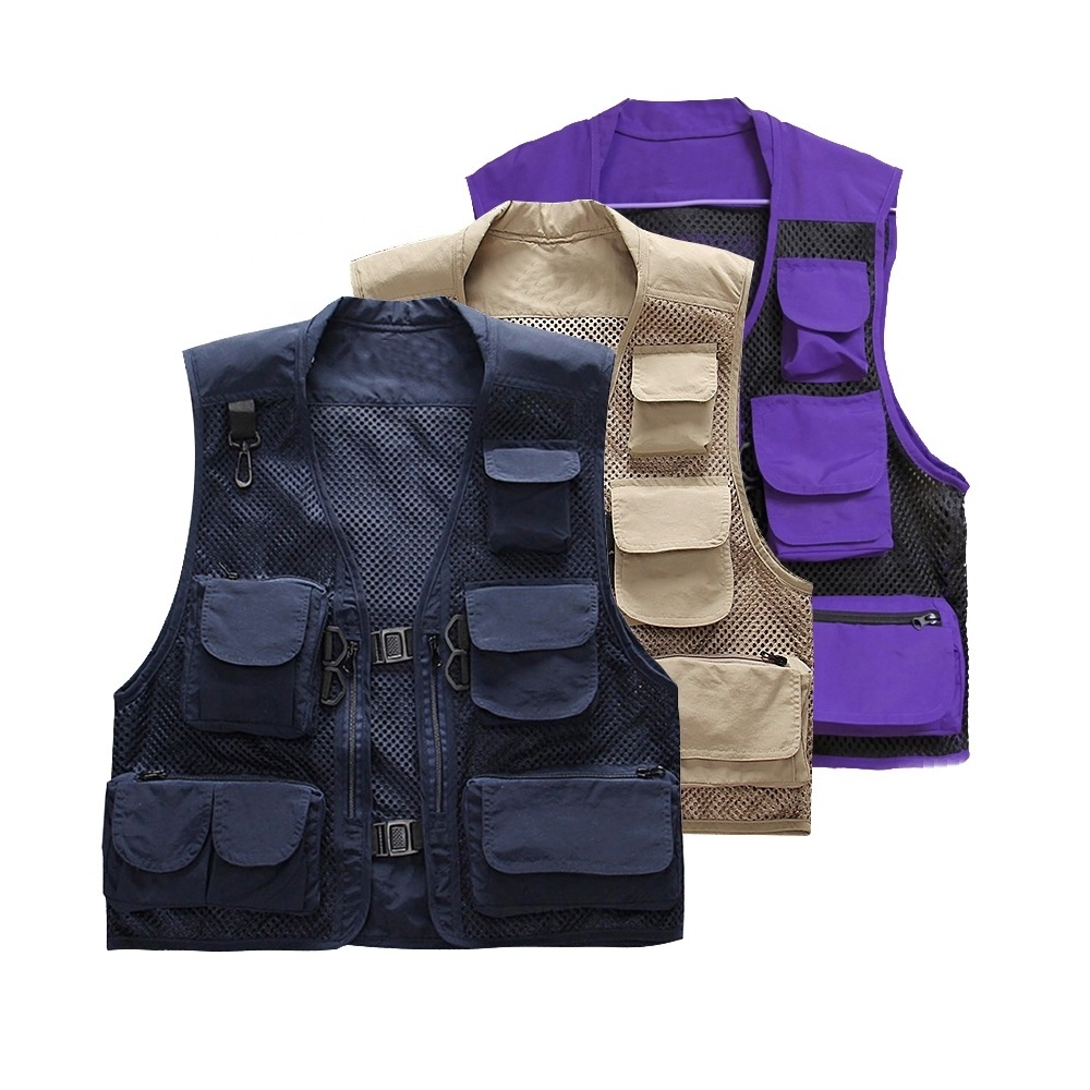 Men's Camouflage Multi Pockets Cargo Waistcoat Vest For climbing fishing Camping Hiking Journalist Photography Fishing Vest