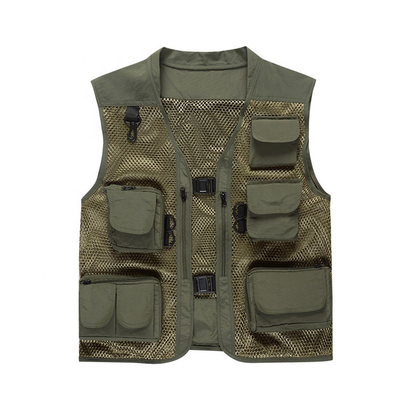 Men's Camouflage Multi Pockets Cargo Waistcoat Vest For climbing fishing Camping Hiking Journalist Photography Fishing Vest