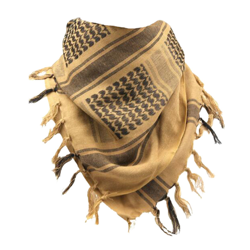 110x110cm Cotton Hiking Scarves Arab Tactical Scarf Shemagh Tassel for Men Women Bandana Scarf Tactical