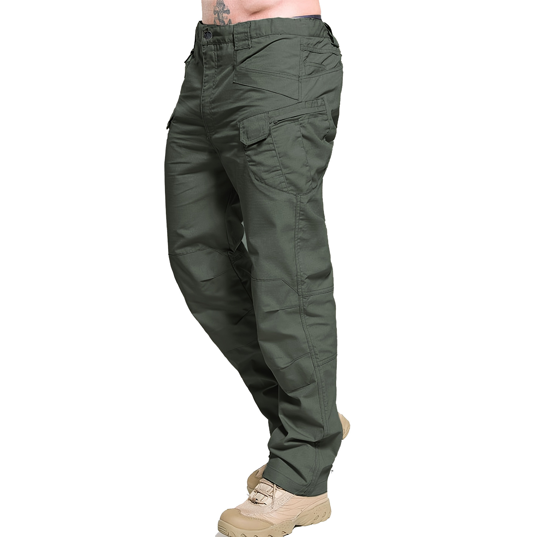 Men's Tactical Pants Waterproof Ribstop Combat Pant for Hiking Hunting Cargo Multi Pockets Worker Pant Trousers