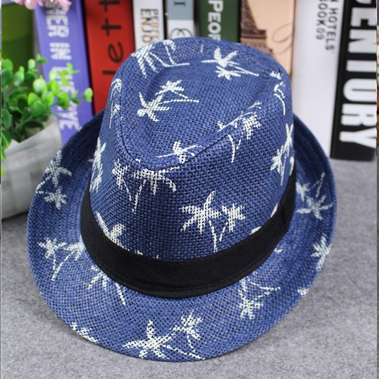 Unisex Paper Straw Fedora Hats Beach Summer Sun Mexico Sombreros Beach Sun visor cap Jazz Hat