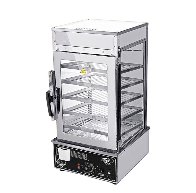 Commercial Bun Steamer 5-Layer Restaurant Bun Warmer Electric Food Steamer with 11.8x11.8-Inch Racks Store Food Hot Showcase