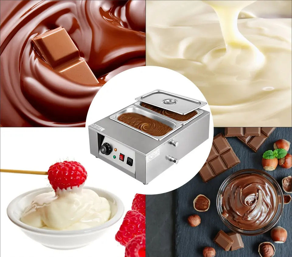 2 Tanks Chocolate Tempering Machine Best Electric Melting Equipment Commercial Chocolate Melter on sale