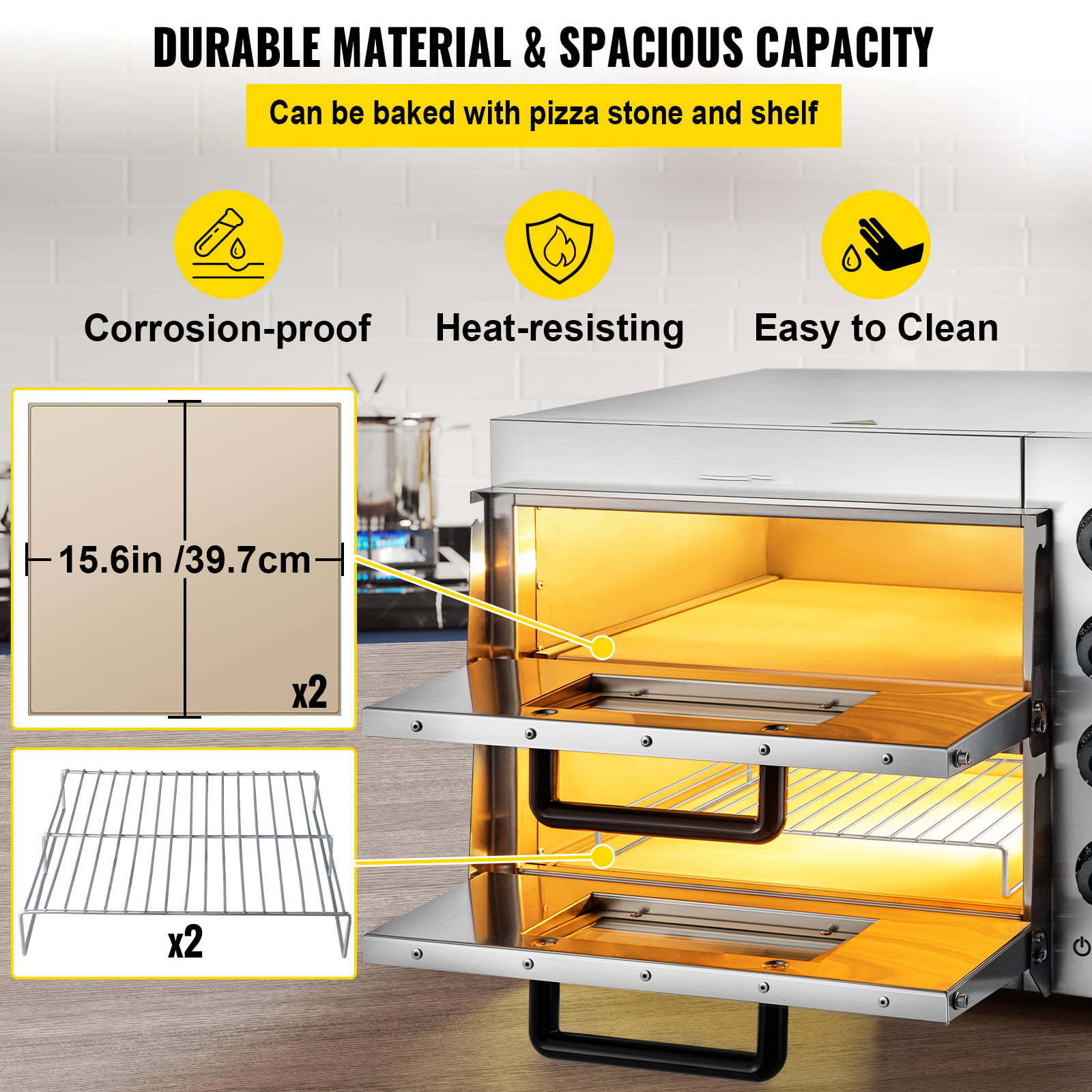 2 deck 2 tray Built-in Ovens Industrial Baking Oven Commercial Electric Pizza Oven Stainless Steel Bakery Bread Machine