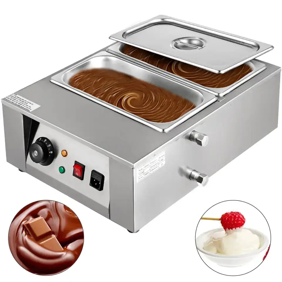 2 Tanks Chocolate Tempering Machine Best Electric Melting Equipment Commercial Chocolate Melter on sale