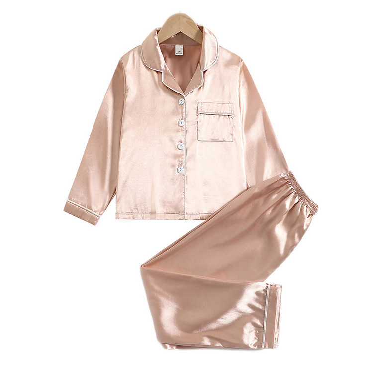 Oem Service Breathable Pajama For Kids Girls Set Satin Pj Set For Bulk Wholesale Kids Pajamas