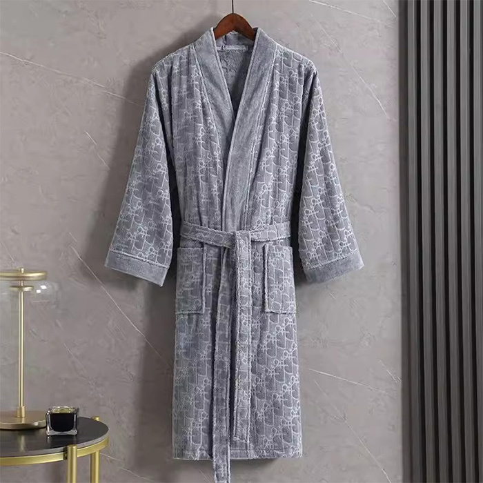 Home Durable With Embroidery Luxury Hotel Cotton Bathrobe Terry Hotel Robe Bathrobe