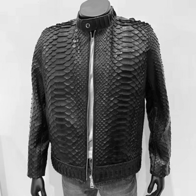 2024 New Custom Print Oem Men Leather Jacket Men Pu Cow Sheepskin Snake Python Leather jacket