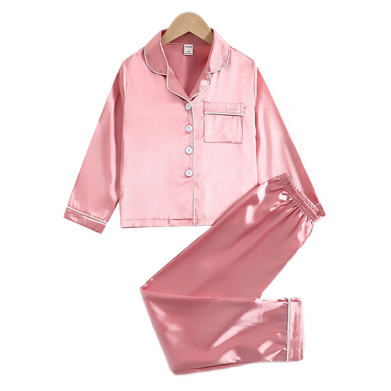 Oem Service Breathable Pajama For Kids Girls Set Satin Pj Set For Bulk Wholesale Kids Pajamas