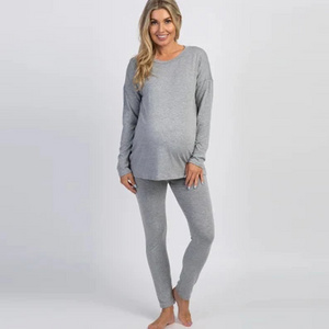 Maternity Clothes Matching Organic Bamboo Sleepwear Set Maternity Nursing Pajamas Set Maternity Pajama