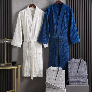 Home Durable With Embroidery Luxury Hotel Cotton Bathrobe Terry Hotel Robe Bathrobe