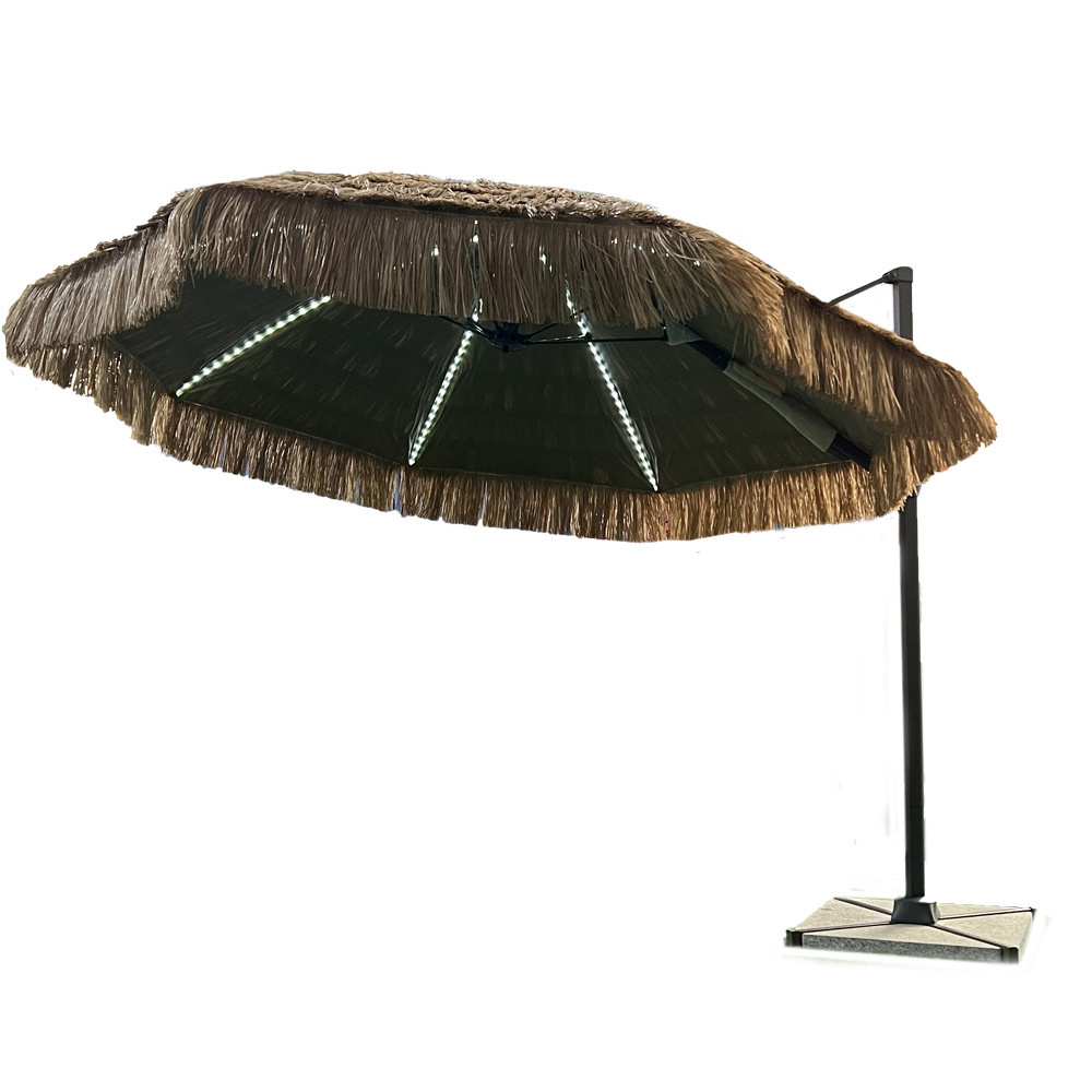 Patio Umbrellas with Fringe Outdoor Tassel Umbrellas,UPF50 Steel Pole and Steel Ribs Push Button Tilt/