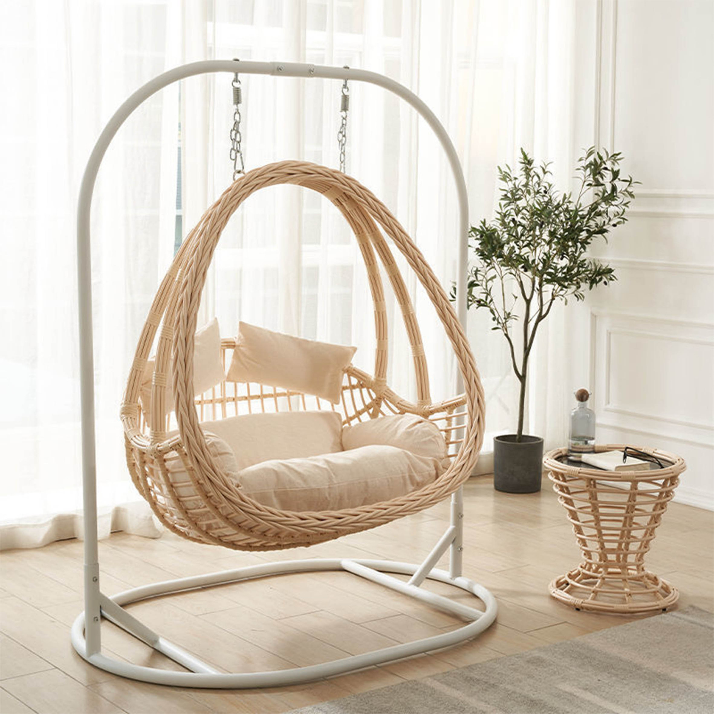 New arrival egg hanging basket wicker chair outdoor patio,hanging swing chair with stand rocking chair/