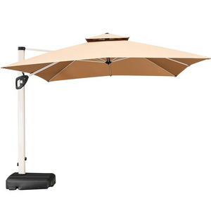 10 FT Patio Offset umbrellas with 360,Solar Powered LED umbrellas for Outdoor Hanging/