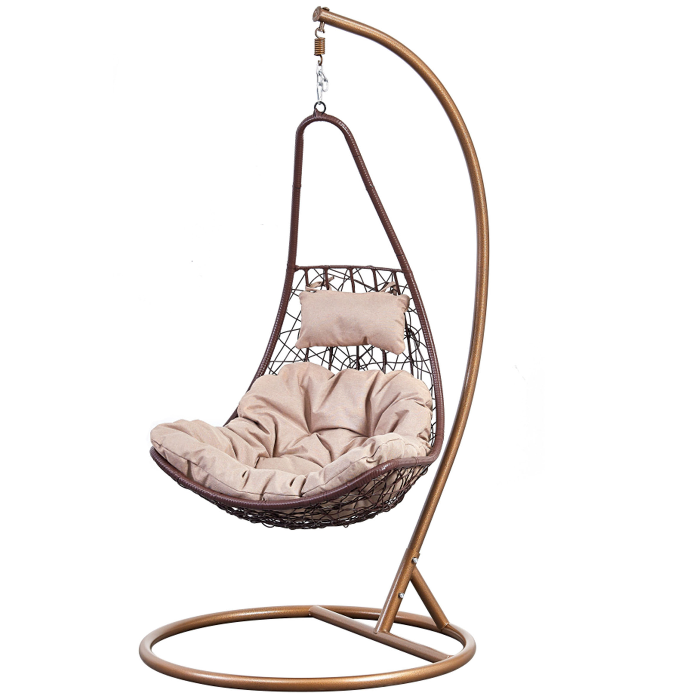 Patio Rattan Garden Wicker,Outdoor Furniture Double Seat Outdoor Hammock Egg Hanging Swing Chair/