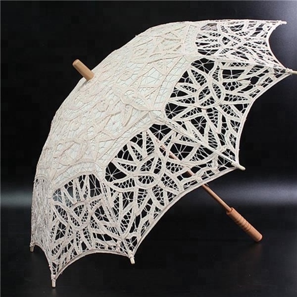 White wedding lace parasol umbrella costume accessory bridal party decoration photo props lace umbrella