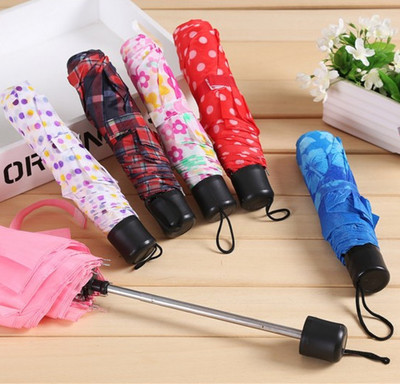 High quality wholesale promotional cheap custom logo print 3 folding umbrella paraguas plegable