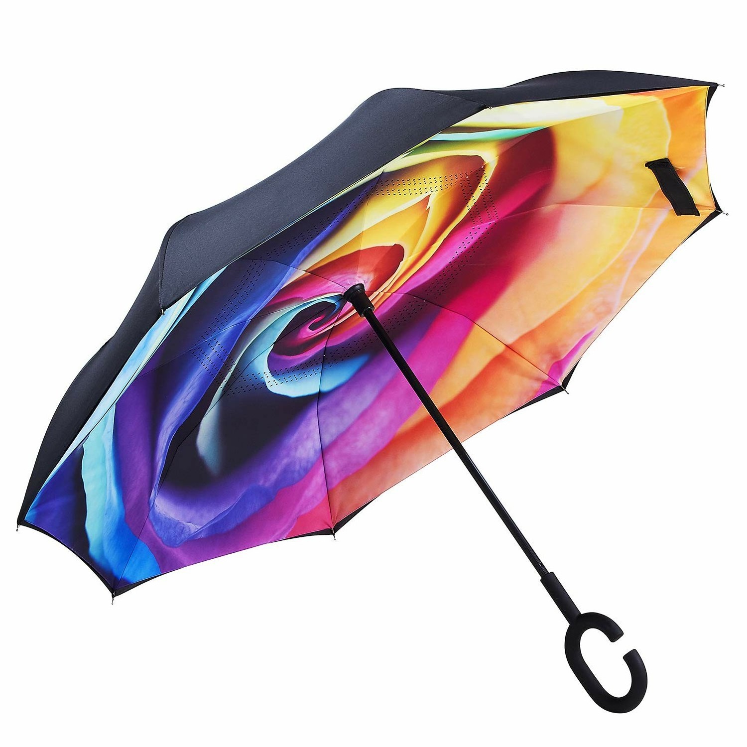 Wholesale Custom C Handle Windproof Reverse Invert Umbrella Double Layer 49