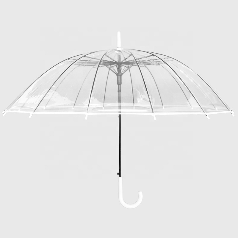 promotional parasol gift lady wholesale cheap pvc custom printing rain straight fashion transparent clear umbrella for wedding