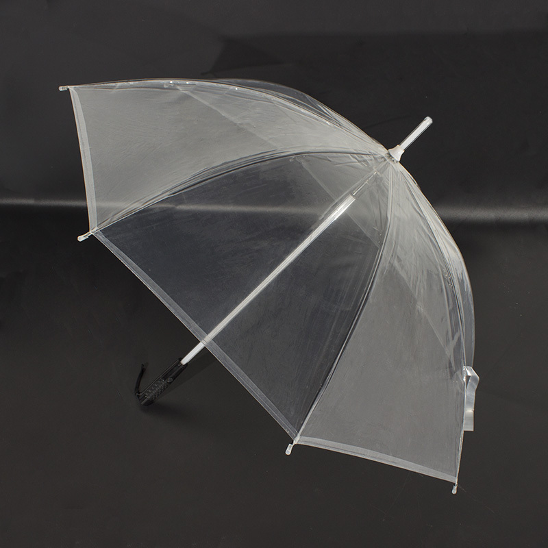 Wholesale Battery  Change Led Paris Transparent Plastic Clear Umbrella