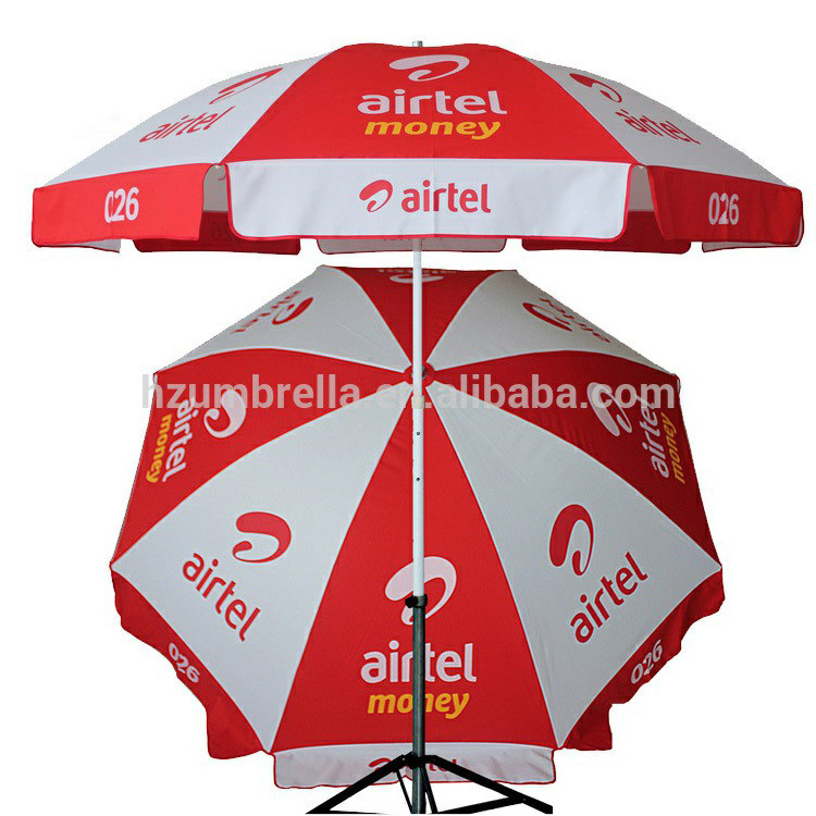 Custom Logo Business Big Outdoor Roadside Stand Advertising Sombrilla 200CM Promotional Beach Umbrellas//