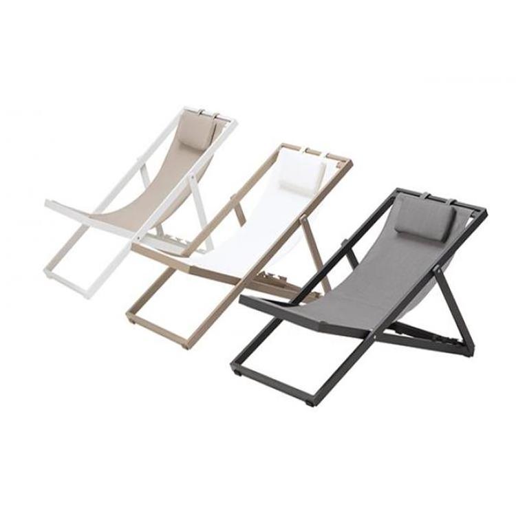 Customized Portable Foldable Adjustable Beach Outdoor Swimming Pool Metal Aluminum Sling Deck Chairs//