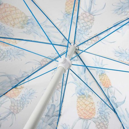 Umbrellas Manufacturer Pineapple Retro Print Metal Pole Beach Umbrella With Tassels//