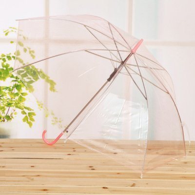 Promotional Parasol Gift Wholesale Cheap PVC TPU Poe Custom Printing Rain Straight Fashion Transparent Clear Umbrella//