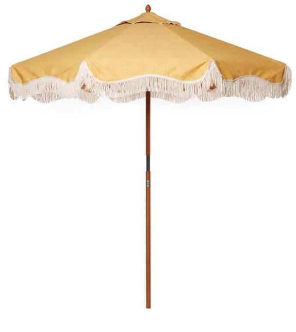 Custom Luxury Parasol Wooden Pole Canvas Tassels Diameter 2.2M Outdoor Garden Market Umbrella Wholesale