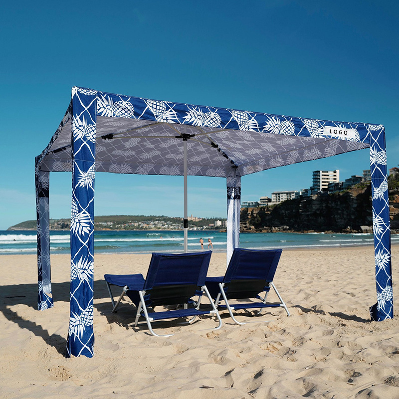 New Square Beach Umbrella 4 Legs Outdoor Camping Hiking Picnic UV Protection Sunshade Cabana