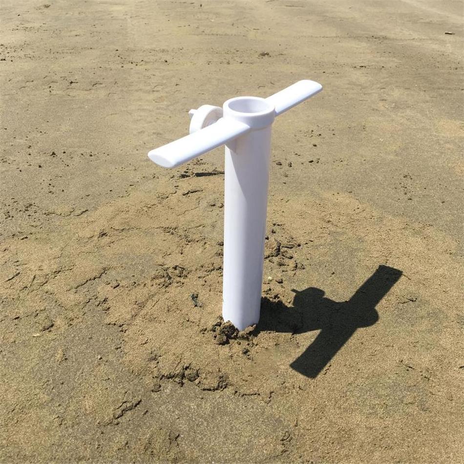 Outdoor Winds Easy-carrying Plastic Ground White Beach Umbrella Sand Screw Anchor