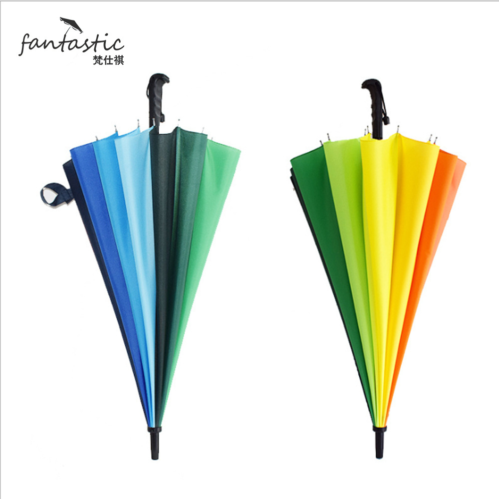 Promotion Hot Sale Accept Customized Logo 16 Bones Rainbow Straight Handle Umbrella/