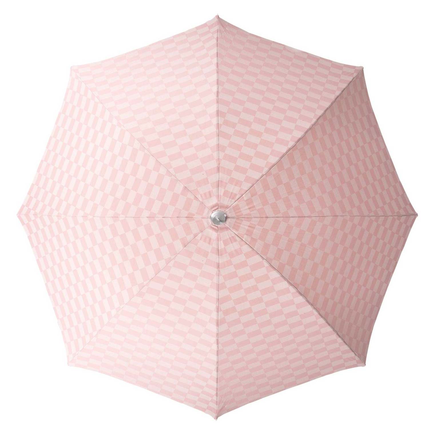 Wholesale Premium Sunshade Custom Printed Outdoor Light Weight Dusty Pink Check Beach Umbrella