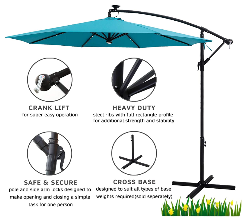 Heavy Duty Double Umbrella Patio Cantilever Big Outdoor Umbrella For Garden