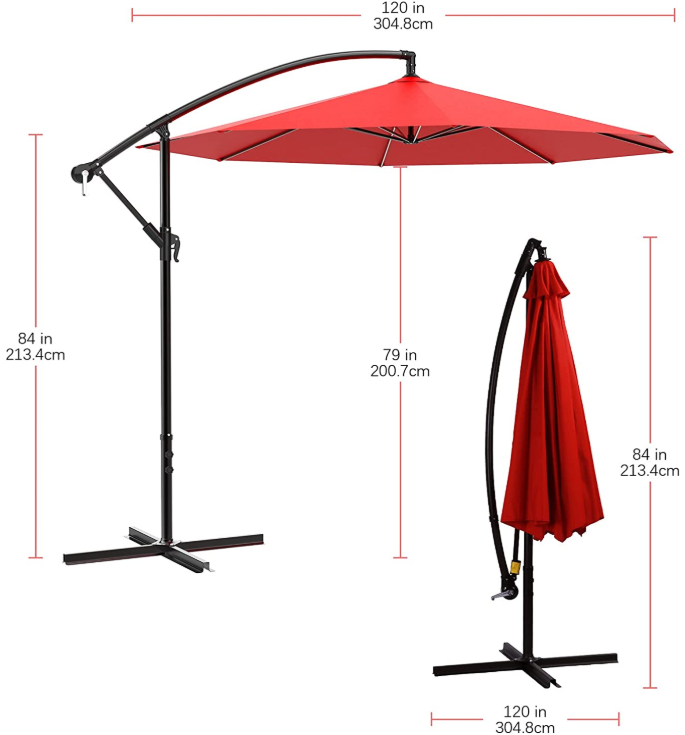 Heavy Duty Double Umbrella Patio Cantilever Big Outdoor Umbrella For Garden