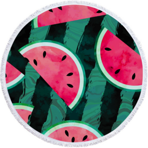 Hawaii Hawaiian Tropical Pineapple Watermelon Lemon Fruits Large Microfiber Polyester Roundie Round Beach Towel