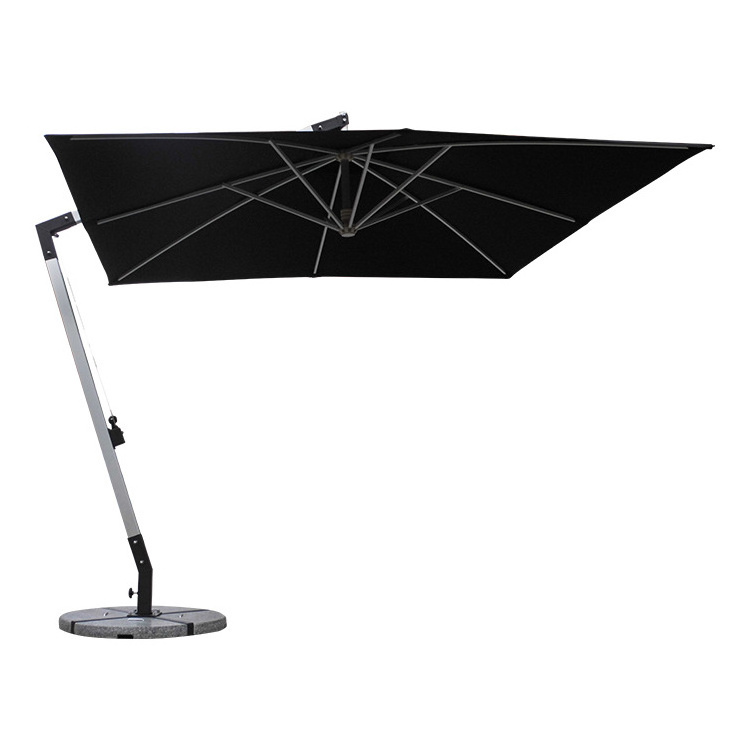 Outdoor Sunshade umbrellas Large 7Shaped Aluminum umbrellas,umbrellas with Wood Grain Design for Gardens and Beaches/