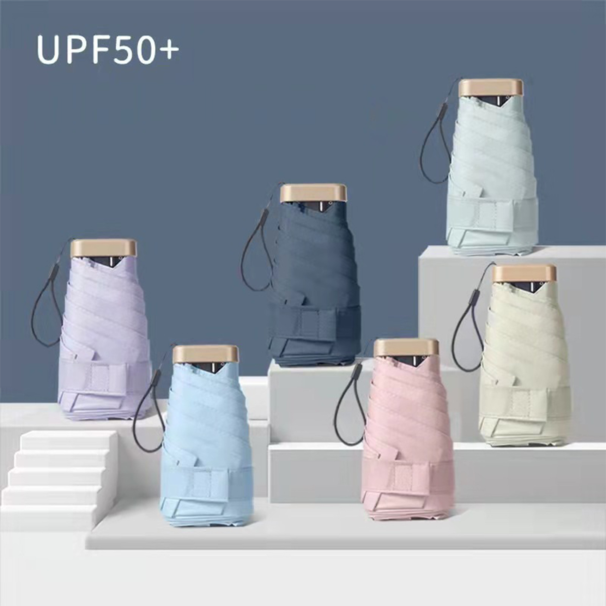 2023 New folding capsule Umbrellas UV pocket fold sunshade lady,Umbrellas shoulder bag light weight easy carry gift Umbrellas/