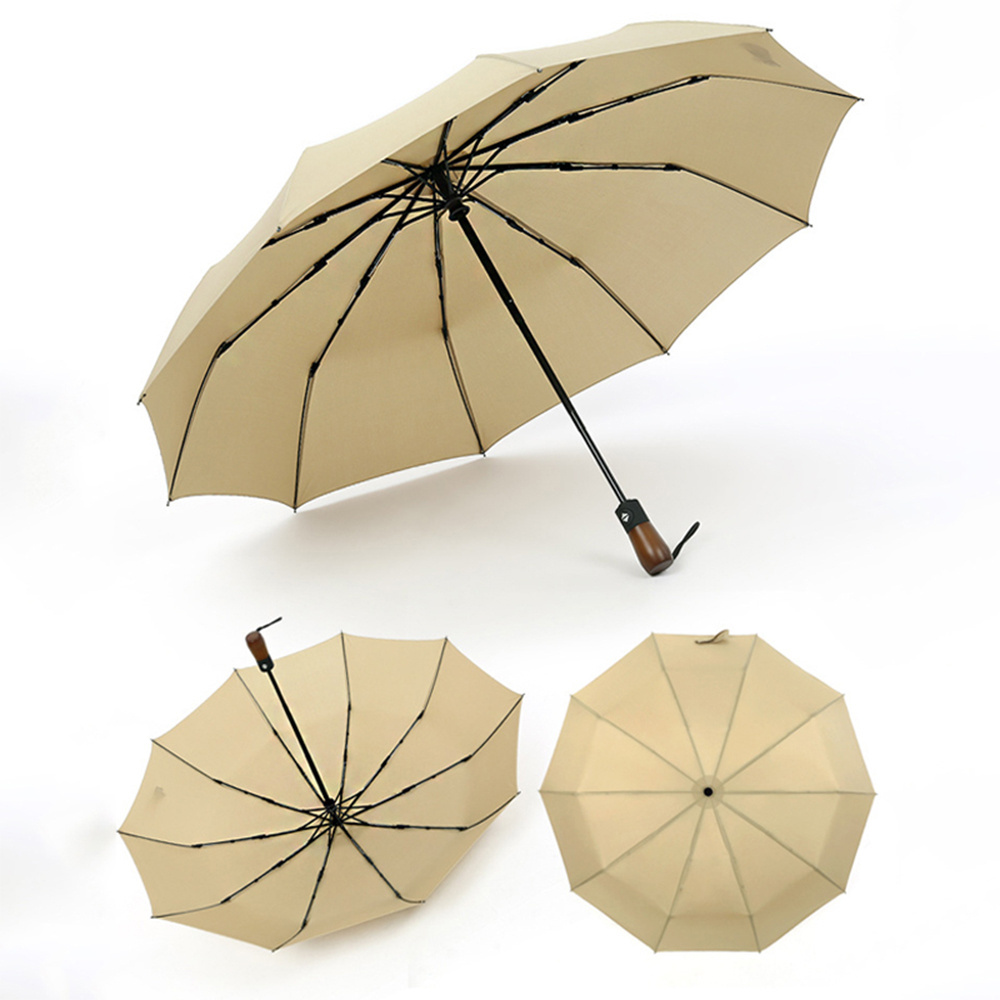 Wholesales Cheap Price Black Blue Brown Auto Folding Umbrellas,Men Womens Sun UmbrellasFold Umbrellas With Custom Logo/