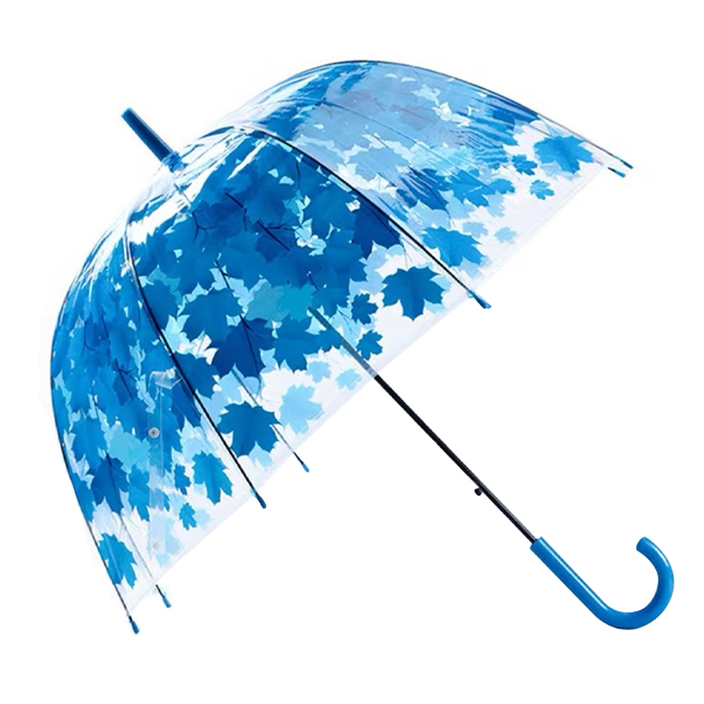 Wholesale Clear Transparent Cheap Promotional Print Acrylic Curved,Handle POE Umbrellas/