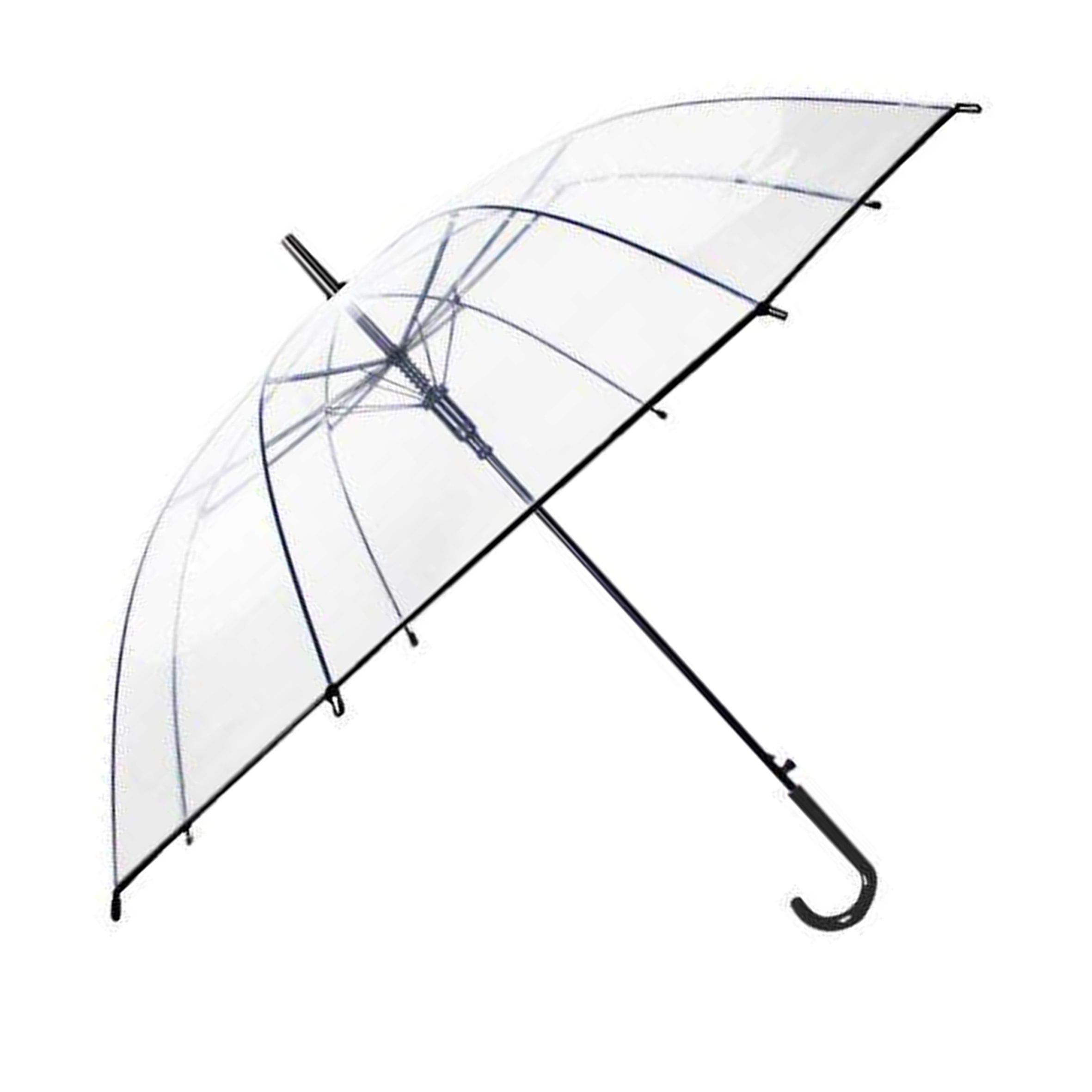 Wholesale custom straight long handle pvc colorful clear,transparent Umbrellas for rain bulk with logo printing/