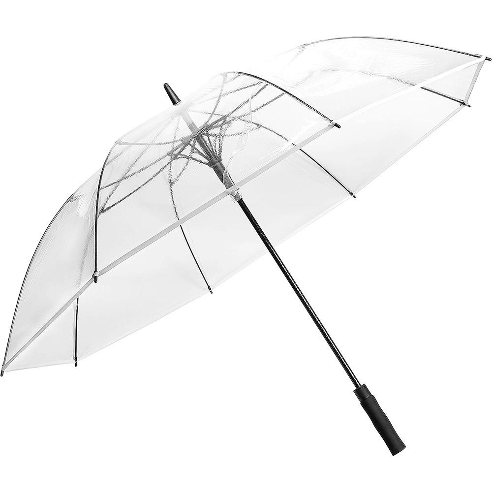 Disposable Long Handle Straight Stick Umbrellas with Custom,Logo Cheap Price Transparent Rain/