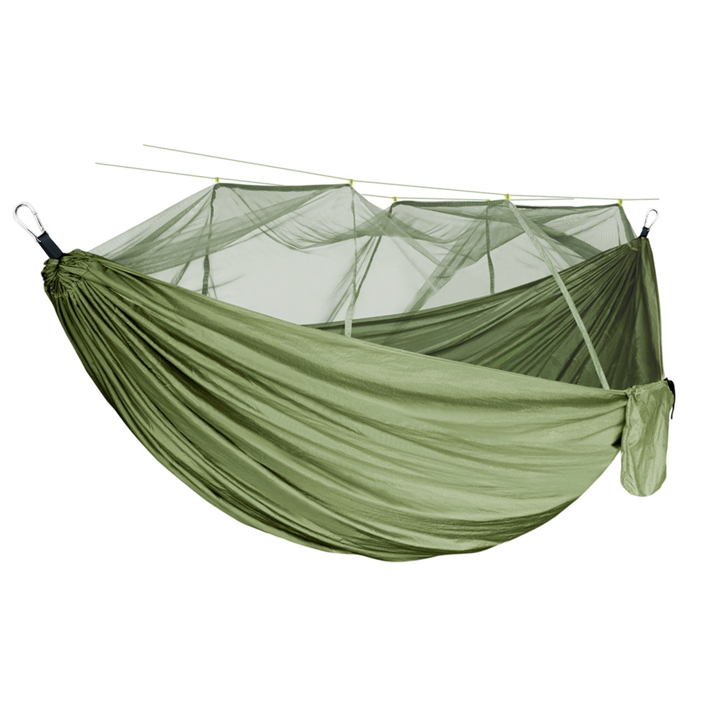 Parachute Cloth Portable Indoor Outdoor Nylon Double Hammock,with Steel Stand Two Person Adjustable Hammock Bed/