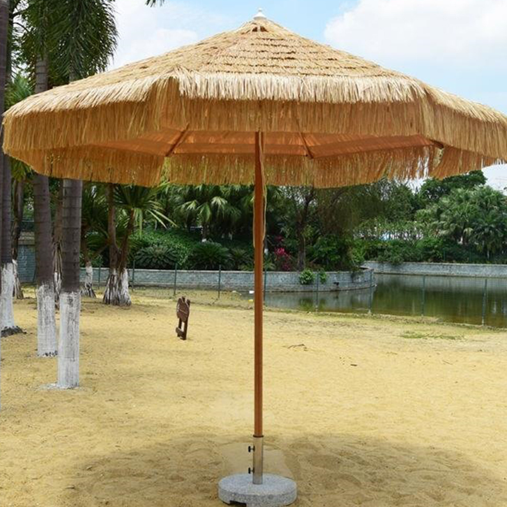 9ft Cantilever Garden Straw Pp Umbrellas Product,Double Roof Straw Umbrellas Tiki Hawaiian Sun Shade Parasol/